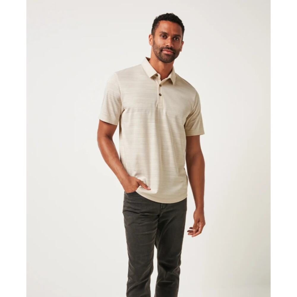 Travis Mathew West End Polo Tan Italian Sand Medium NWOT - Picture 2 of 6